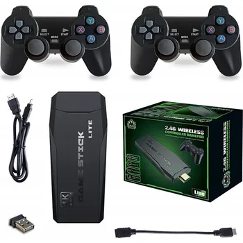 Herní konzole Retro herní konzole s bezdrátovým ovladačem 2,4 GHz + HDMI 4K