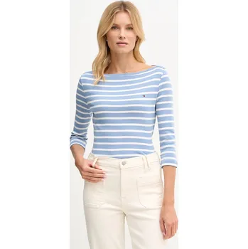 Pánské tričko Bavlněné tričko s dlouhým rukávem Tommy Hilfiger WW0WW40589. modrá 50X, vel. S