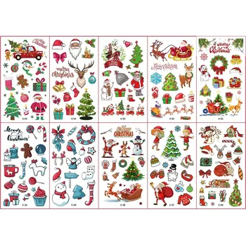 Odstranitelné tetování Smyvatelné tetování pro děti - 10 archů - Vánoce, Mikuláš