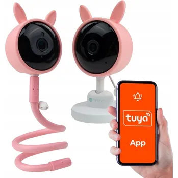 Zabezpečení domácnosti Elektronická chůvička s kamerou Králíček Růžová, ovládání WiFi, aplikace TUYA