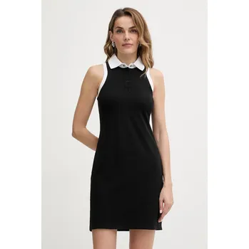 Dámské šaty Bavlněné šaty Karl Lagerfeld IKON B1W13032 černá 99X, vel. XXL