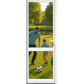 Vchodové dveře PVC vchodové dveře do obchodu 900x2000 mm, 90x200 cm PRAVÉ, 3 skla + Argon, 76 mm, plastové