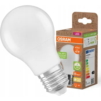 Žárovka LED žárovka A55 E27 4,9W = 40W 470lm 2700K Teplá bílá 200° PCR LAMPS Osram