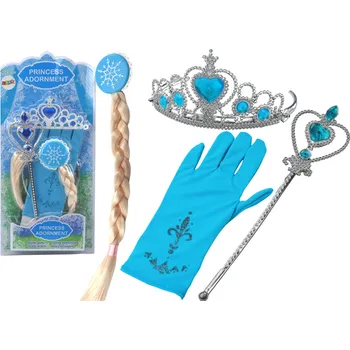 Karnevalový doplněk Sada doplňků princezny Hůlka Rukavice Koruna Královna Sněhu