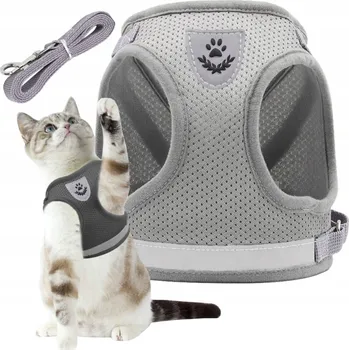 Vodítko pro psa PROCHÁZKOVÉ POSTROJE nastavitelné beztlakové pro kočky psa ODRAZKA + VODÍTKO - XS