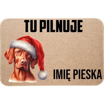 Rohožka LNĚNÁ VÁNOČNÍ VSTUPNÍ ROHOŽKA TADY HLÍDÁ + JMÉNO Ohař