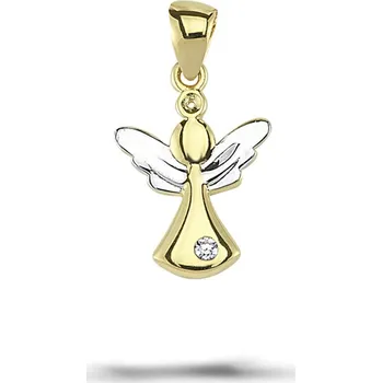 Přívěsek Lillian Vassago Přívěsek z kombinovaného zlata Anděl s diamantem LLV66-GP189WYD