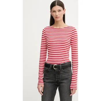 Pánské tričko Marc O'Polo tričko s dlouhým rukávem M00219652597 červená 33A, vel. L