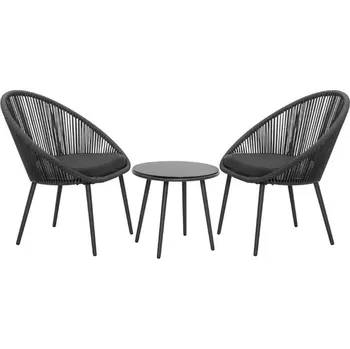 Venkovní/interiérové křeslo 2 ks, s malým stolem