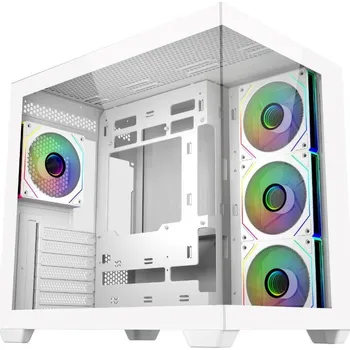 PC skříň Cooler Master case Elite 681, ATX, Průhledná bočnice, 4x 120mm ARGB Fan, Bílá