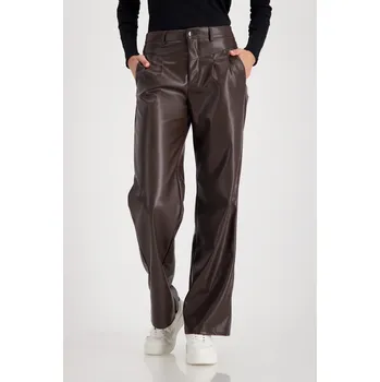 Dámské kalhoty Kalhoty Monari 809574 čokoládové eko kůže Velikost: 34