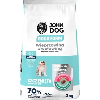 Krmivo pro psa John Dog suché krmivo pro štěňata, vepřové a hovězí, 3 kg