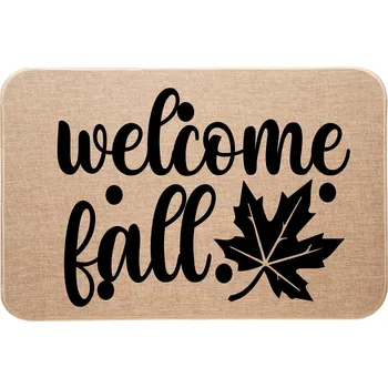 Rohožka Vstupní rohožka ze lnu Podzimní atmosféra Hello Fall Vítej podzime