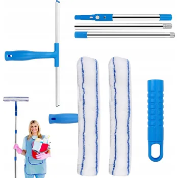 IP kamera SADA NA MYTÍ OKEN S MIKROVLÁKNEM A ŠKRABKOU, 120 CM DLOUHÁ OCELOVÁ TYČ