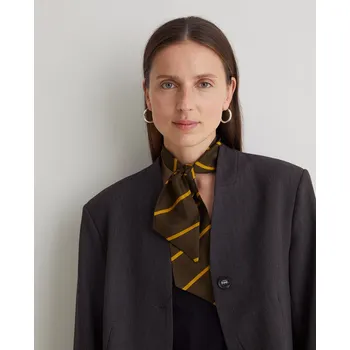 Šála Šátek Yerse 43906 zelený úzký hedvábný Velikost: Univerzální