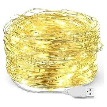 Vánoční dekorace Vnitřní USB mikro řetěz 5 m 50 led - teplá bílá