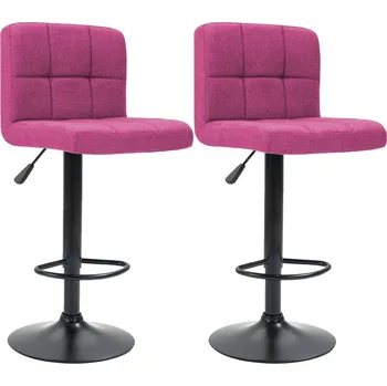 Barová židle 2 látkové barové židle ve více barvách-pink
