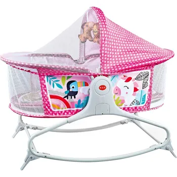 Dekorace do dětského pokoje Dětská postýlka s hudbou a vibrační funkcí, růžová