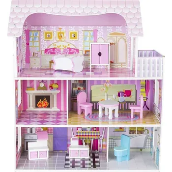 Dřevěná hračka Dřevěný domeček pro panenky