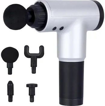 Masážní přístroj Masážní pistole se čtyřmi výměnnými hlavami, s baterií