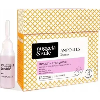 Vlasová regenerace Keratinovo-hyaluronové ampule, měsíční kúra Nuggela & Sulé 4x10 ml