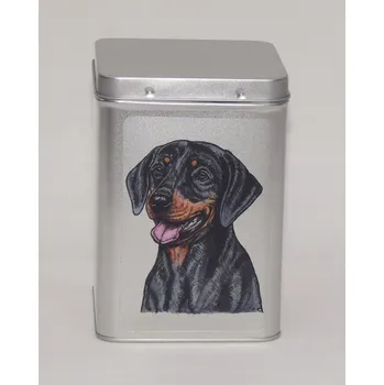 Dóza na potraviny Plechová dóza s obrázkem psa plemene slovenský kopov