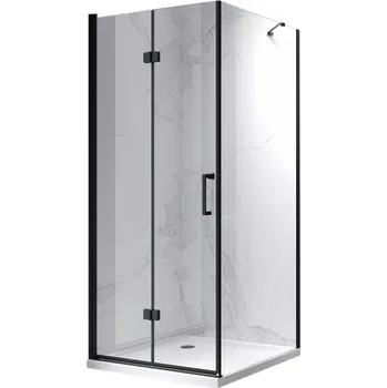 BPS-koupelny Čtvercový sprchový kout HYD-SK20D 100x100 černá/transparent - bez vaničky