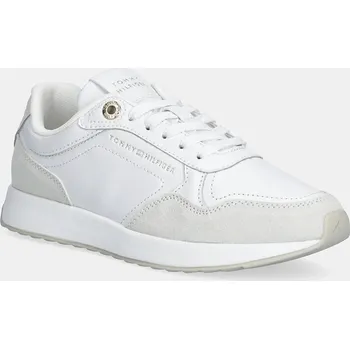 Dámské tenisky Kožené tenisky Tommy Hilfiger MONOGRAM MIX MATERIAL RUNNER FW0FW09267 bílá 00X, EUR 36