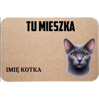 Rohožka LNOVÁ VSTUPNÍ ROHOŽKA TADY BYDLÍ + JMÉNO KOČKY DÁREK PRO MILOVNICI KOČEK