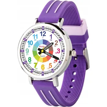 Hodinky Kiddus dětské hodinky Time Teacher Polish Purple