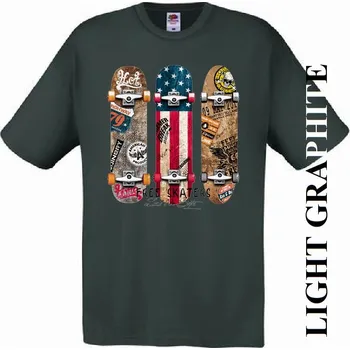 Pánská móda levne-bavlnene-tricko-potisk-skateboard Barva: Pink neo - matně růžová, velikost: L