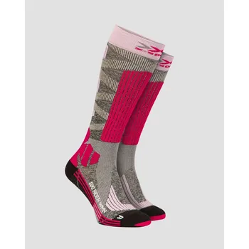 Dámské ponožky Ponožky lyžařské ponožky X-Socks Ski Rider 4.0 - šedá/pink 35-36