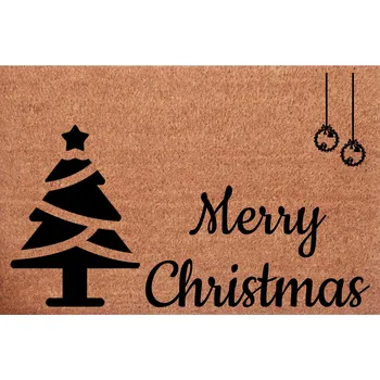 Vánoční dekorace Vánoční kokosová rohožka ke dveřím Veselé Vánoce Stromeček