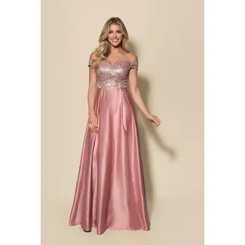 Dámské šaty EVA & LOLA Společenské šaty AURÉLINE růžové Barva: Růžová, Velikost: L