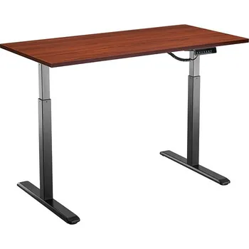 Psací stůl AlzaErgo Table ET2 černý + deska TTE-12 120x80cm hnědá dýha