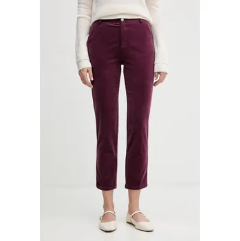Dámské kalhoty Manšestrové kalhoty United Colors of Benetton 4MIQDF07W fialová 49C, vel. 36