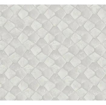 Tapeta Geometrická vliesová tapeta na zeď, šedo-krémová, 34906, Eclectic, Marburg