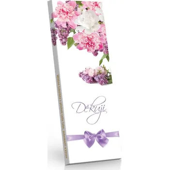 Čokoláda Selllot, s.r.o., K Hájům 34, 155 00 Praha 5 - Vyrobeno v EU PIVOŇKY DĚKUJI - čokoláda mléčná s příchutí caffe latte, sušenkami a kávou 225g