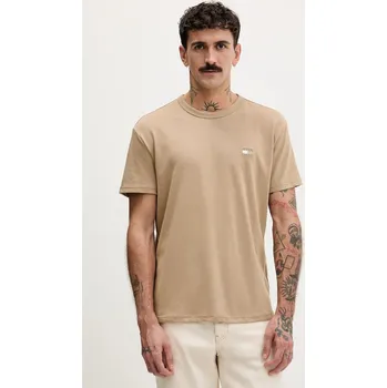 Pánské tričko Tričko Tommy Jeans pánské, hnědá barva, DM0DM22667 82X, vel. L