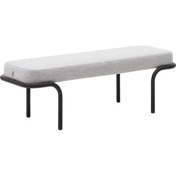 Světle šedá čalouněná lavice Kave Home Compo 130 cm