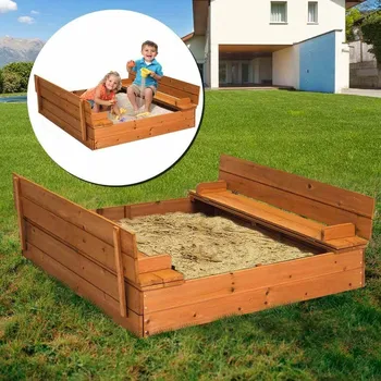 Pískoviště Dřevěné pískoviště s krytem z laviček