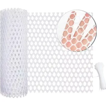 TopTechnology - TopTechnology 40x300cm Hexagonální Plastová Ohrada pro Zahradnictví a Drůbež (Bílá) - ochranná síť