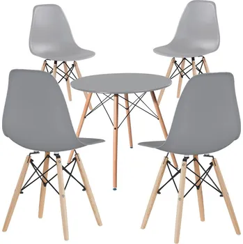 Jídelní židle 4 ks moderních jídelních židlí se stolem, více barev - šedá