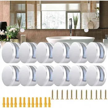 Zrcadlo 12X DRŽÁK PRO SKLENĚNÉ POLICE, PODPĚRA POLICE NA ZRCADLO KLIPY ZRCADLA