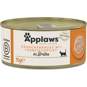 Krmivo pro kočku 6x70g Applaws konzervy - kuřecí prsa s tuňákem