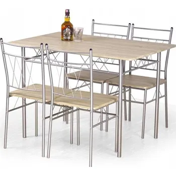 Jídelní set Halmar FAUST kuchyňský set - stůl + 4 židle - dub sonoma