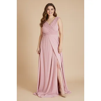 Dámské šaty EVA & LOLA Společenské šaty OPALE QUEEN starorůžové Barva: Růžová, Velikost: 48