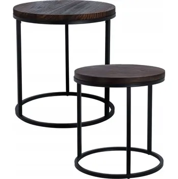 Konferenční stolek Stolek Home Styling Collection kulatý 43 x 43 x 45 cm, odstíny hnědé