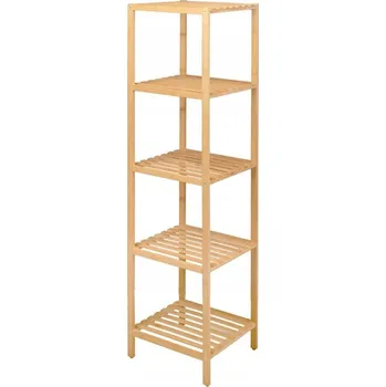 Obývací pokoj Koupelnový regál Berilo, odstíny hnědé, 33 x 32 x 141 cm