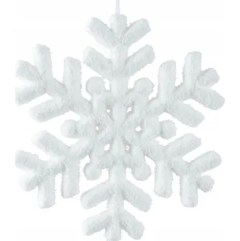 Vánoční dekorace Pěnový přívěsek na vánoční stromek sněhová vločka bílá, velký, 20 cm 1 Ks